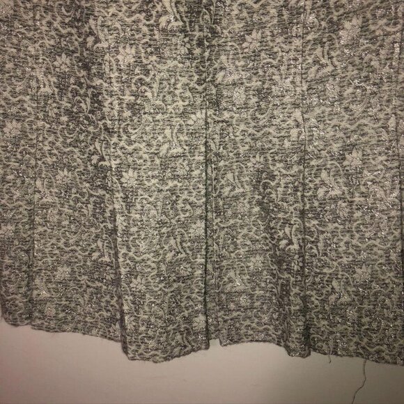 Ann Taylor Womens Silver & Gray Brocade Textured A-Line Skirt Size 2 - Picture 7 of 7